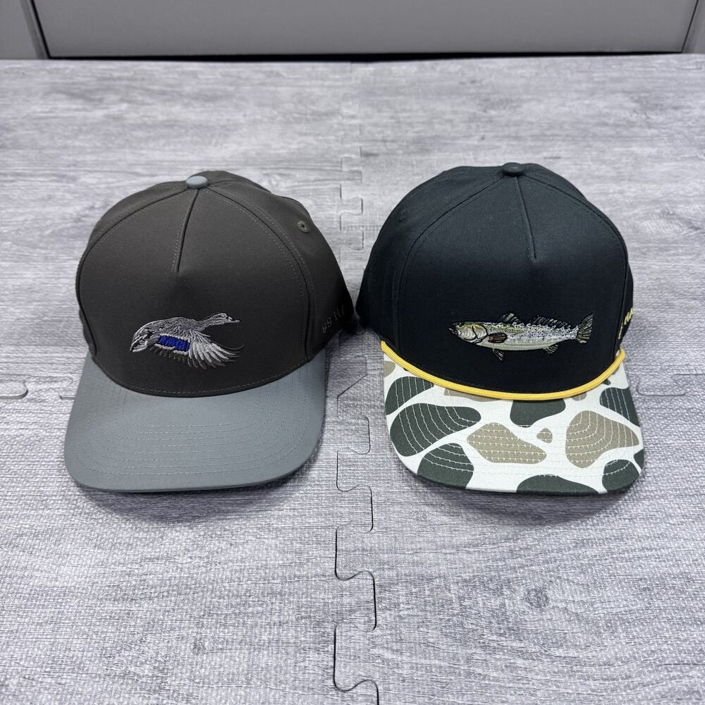 Lot Of 2 Southern String Hat Co 2026 Adjustable SnapBack Outdoor Fishing Duck